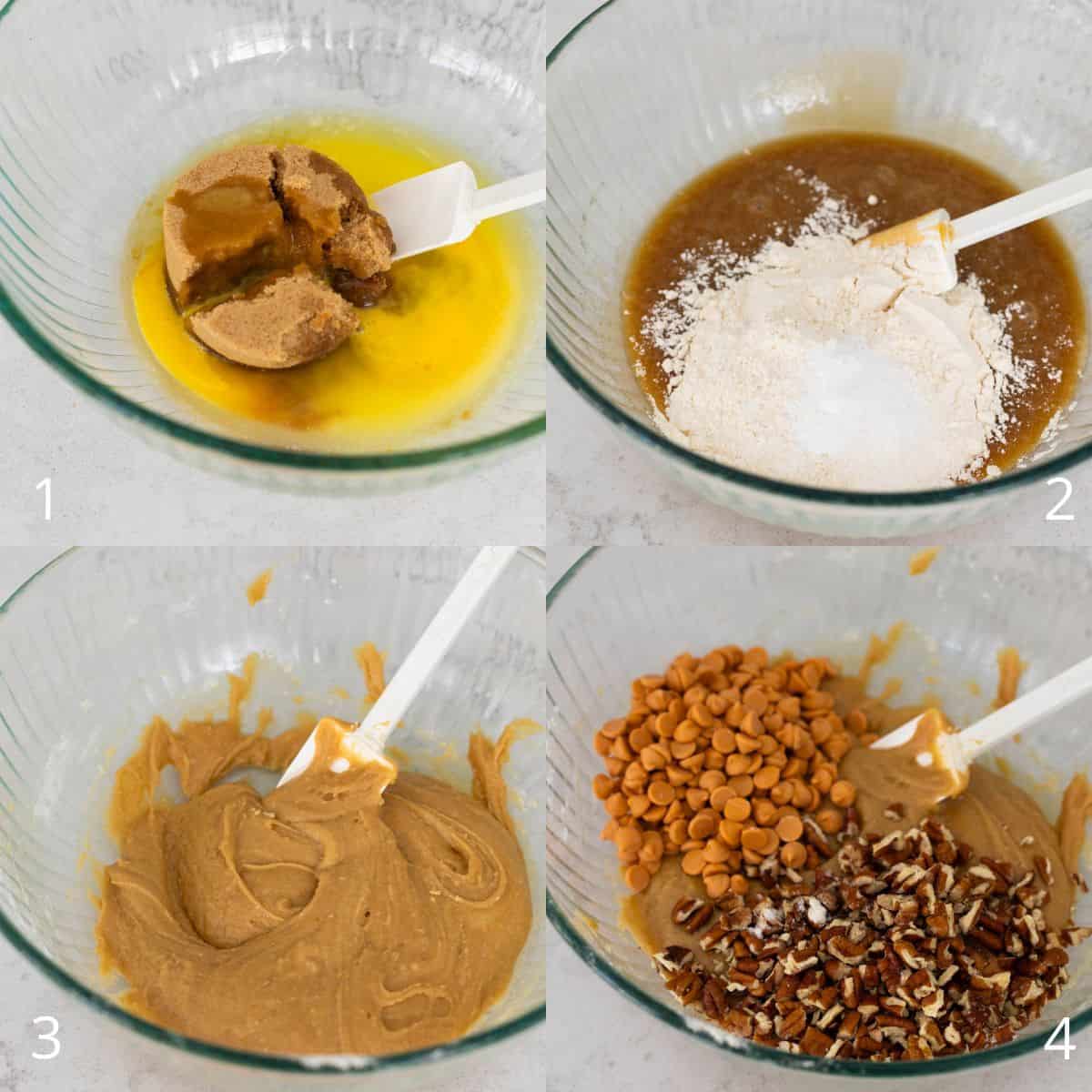 The step by step photos show how to make the butterscotch dough.