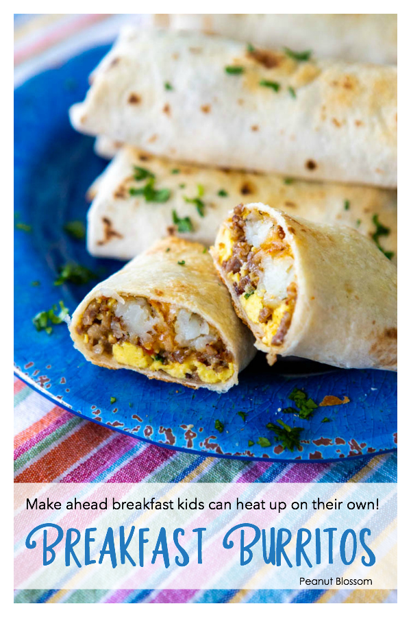 Frozen breakfast burritos: a make ahead breakfast kids can heat up on their own!