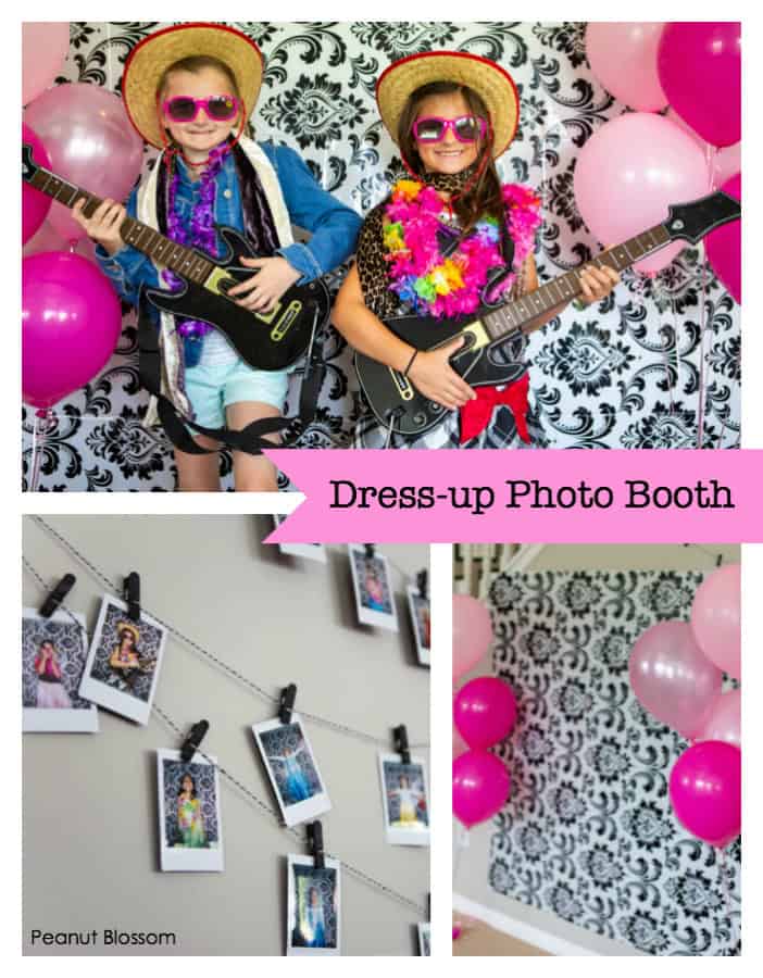 How to set up a Barbie themed dress-up photo booth for a birthday party.