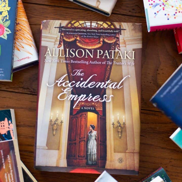 A copy of The Accidental Empress sits on a table.