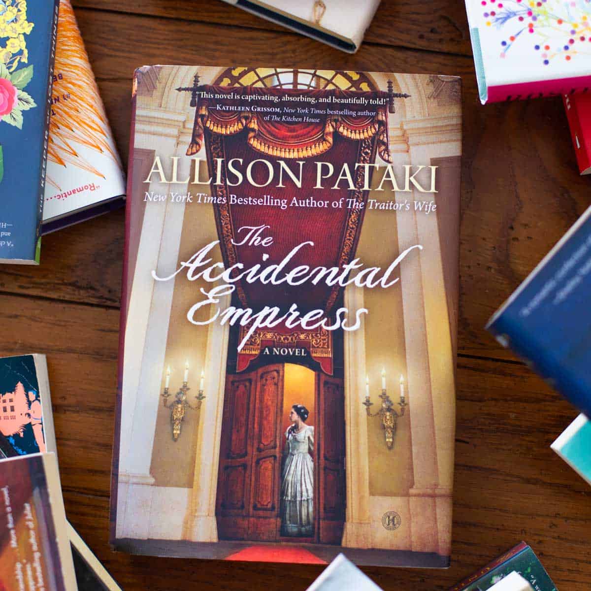 A copy of The Accidental Empress sits on a table.