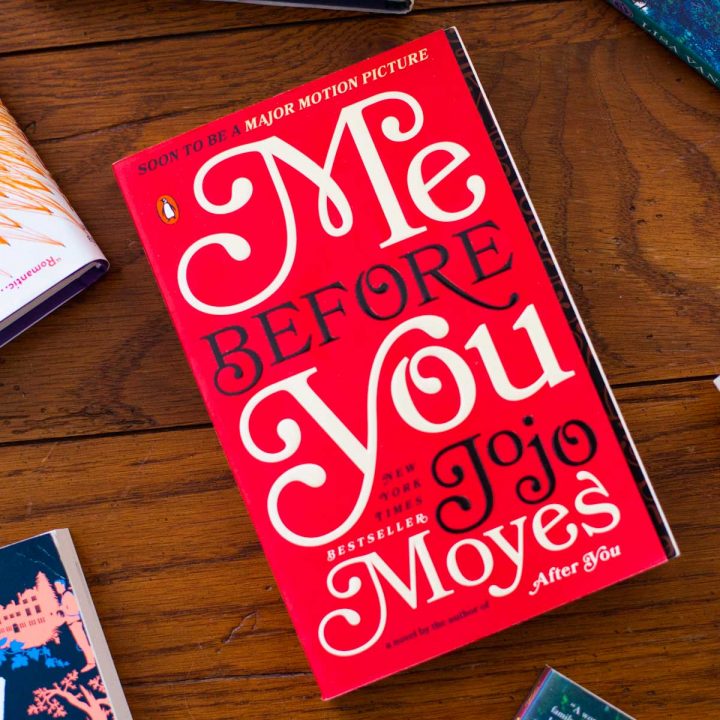 A copy of Me Before You sits on a table.