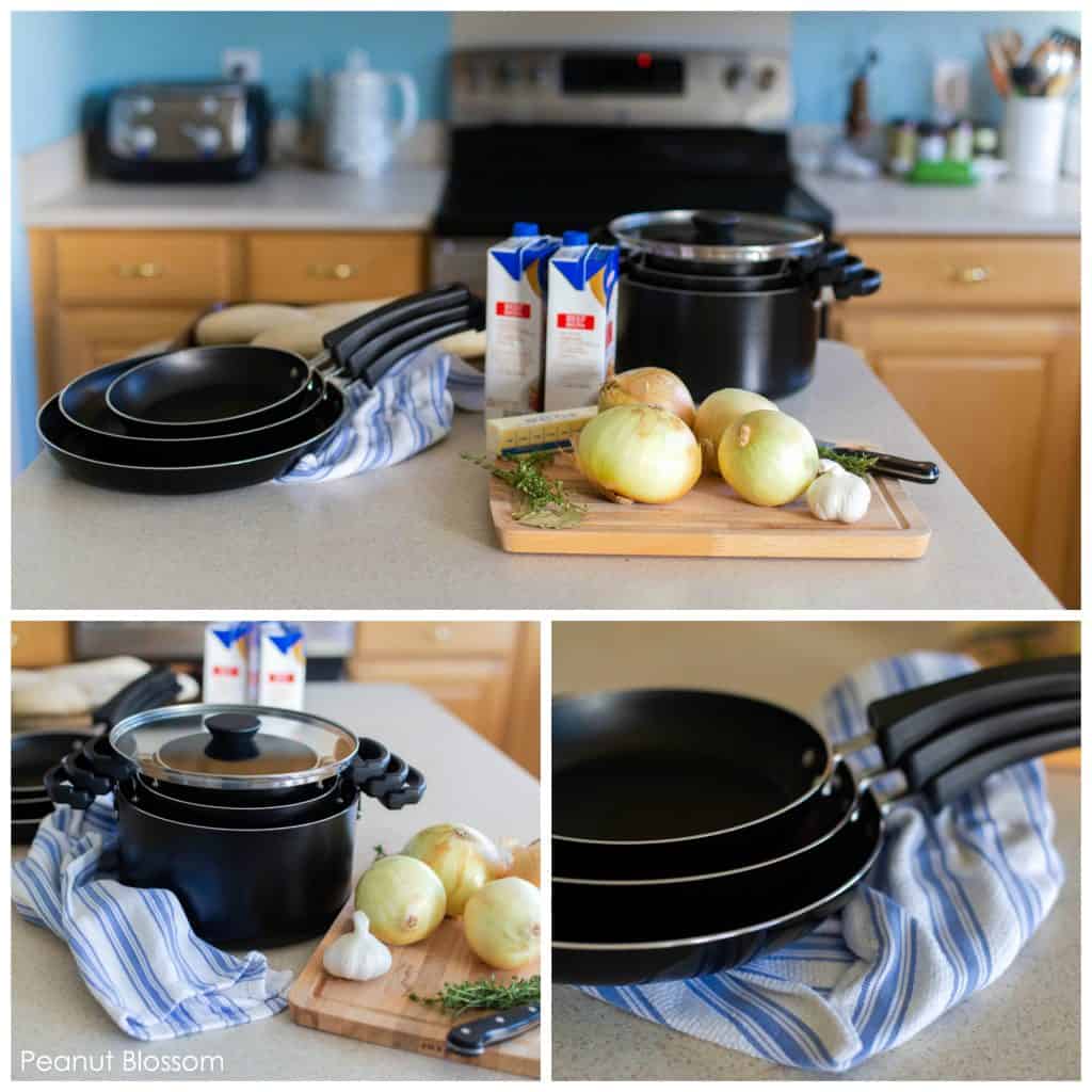 Kitchen organization ideas for cooking in a crowded kitchen: Use Farberware's Neat Nest cookware to contain the clutter