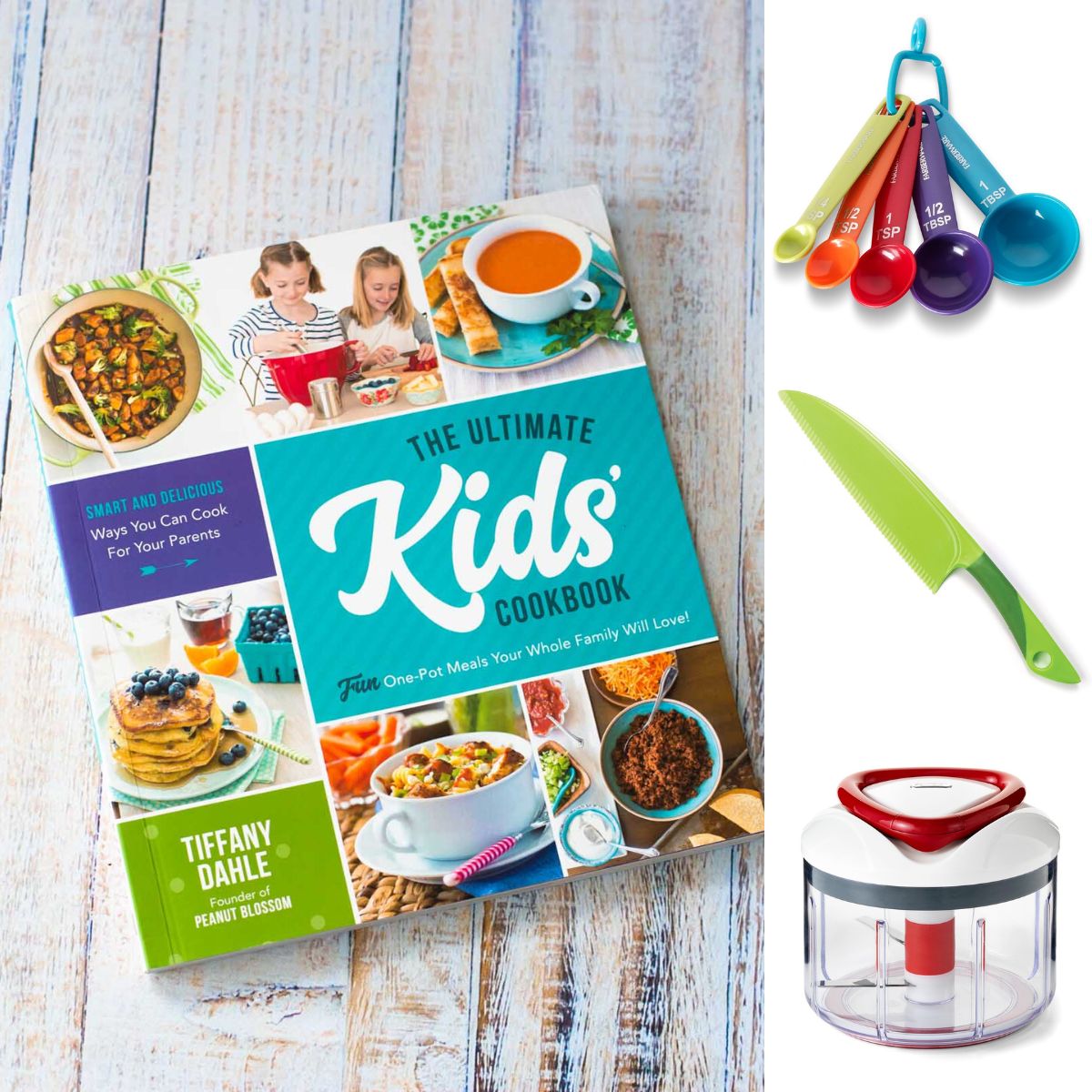 A photo collage shows several popular cooking tools for kids.