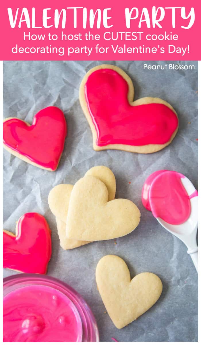 Easy Valentine Party Ideas for hosting the cutest cookie decorating activity for kids.