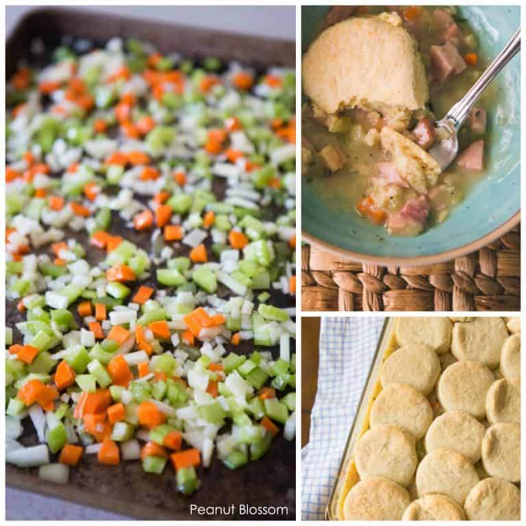 Ham Pot Pie with Biscuit Topping Peanut Blossom