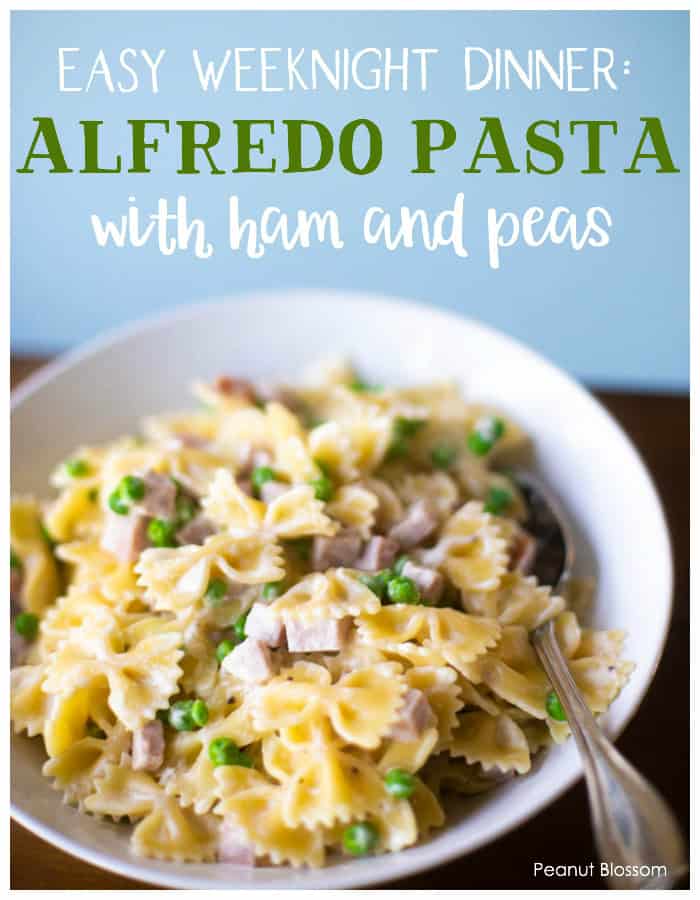 Easy weeknight dinner: Ham and peas pasta alfredo