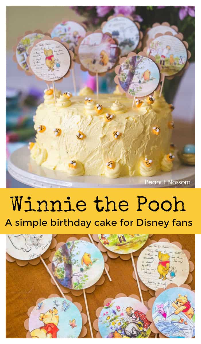 Winnie the Pooh cake toppers for an adorable birthday cake for Tweens.