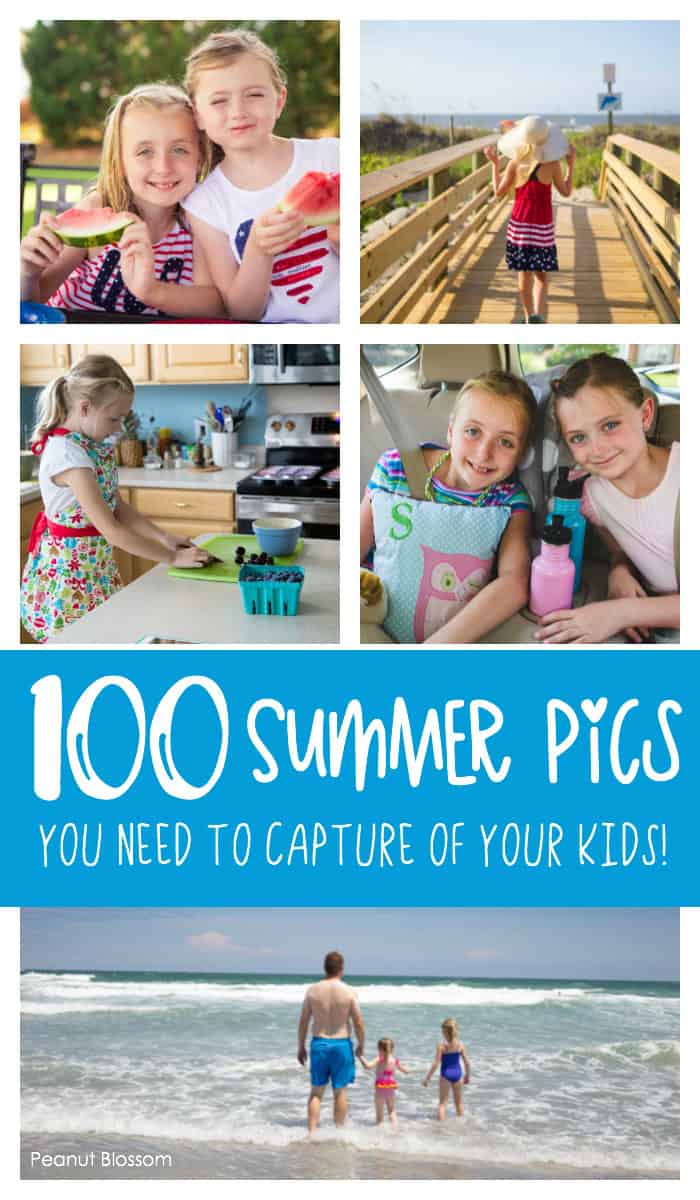 100 summer photos you need to capture of your kids! Join in the Peanut Blossom 100 Days of Summer photo challenge and capture priceless memories of your family this year.