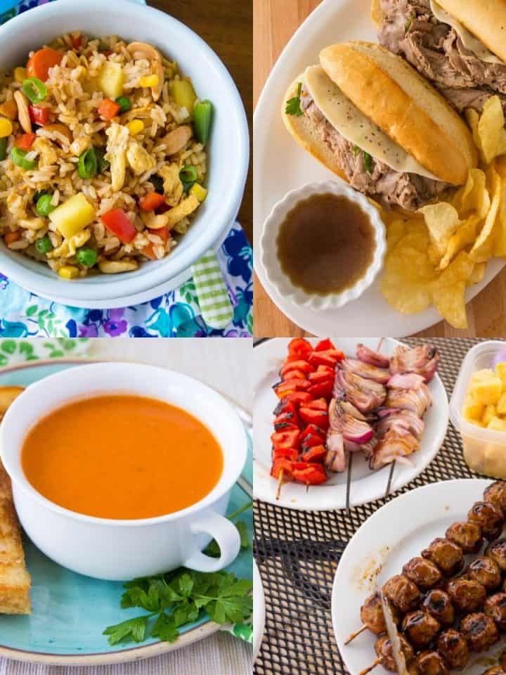 A collage of easy dinners for busy nights.