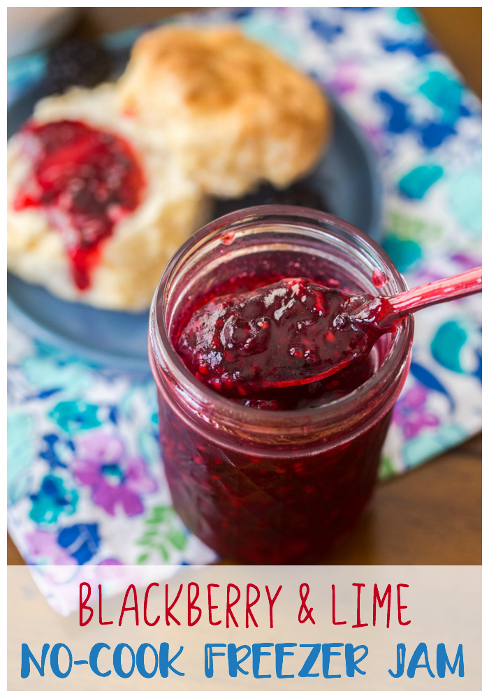 How to make blackberry jam for the freezer. This no-cook freezer jam recipe has no corn syrup. It is the best way to preserve blackberries this summer.
