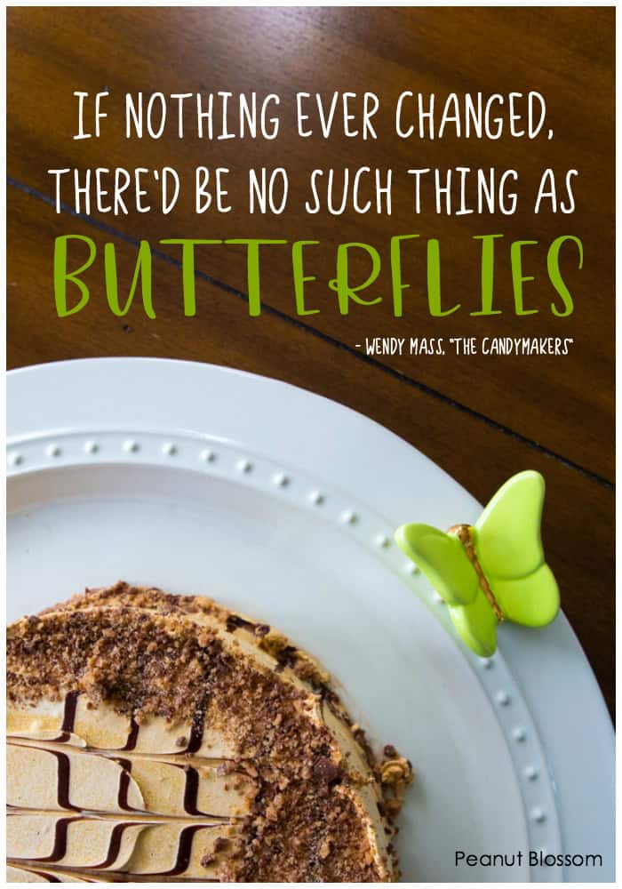 If nothing ever changed, there'd be no such things as butterflies. - Wendy Mass, from "The Candymakers"