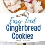 The photo collage shows the picture of the finished cookie tray next to the picture of the ingredients needed to make them.