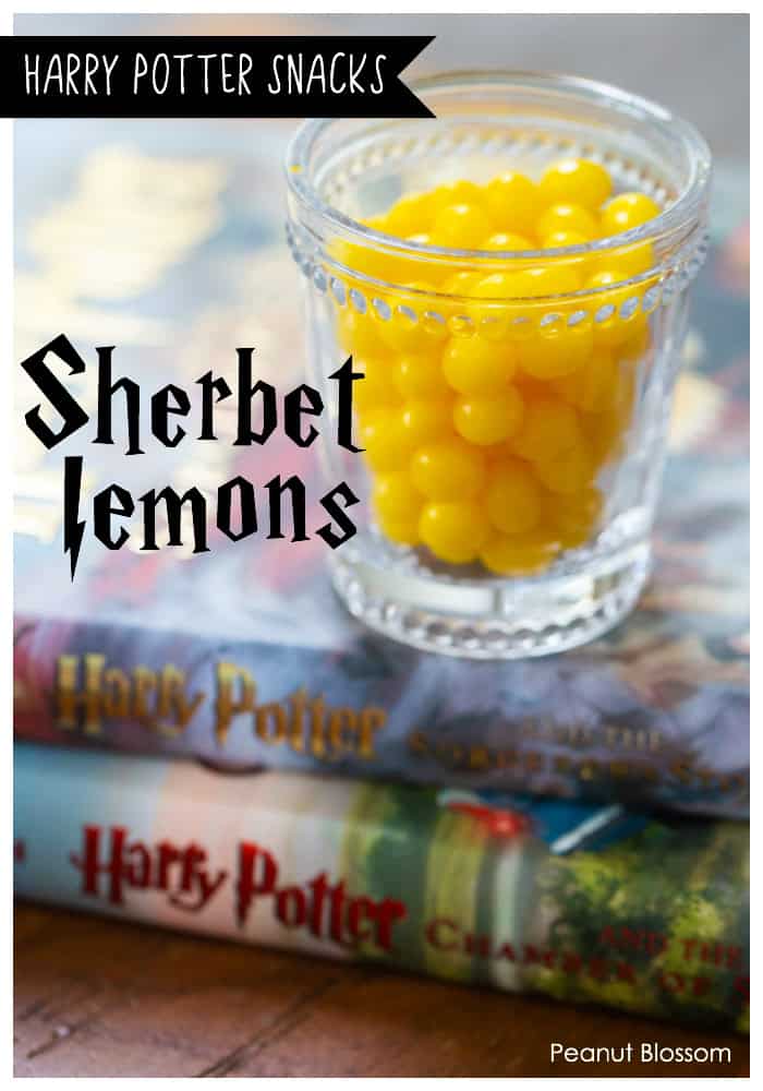 Dumbledore's favorite Sherbet Lemons: a super easy Harry Potter snack idea for movie night.