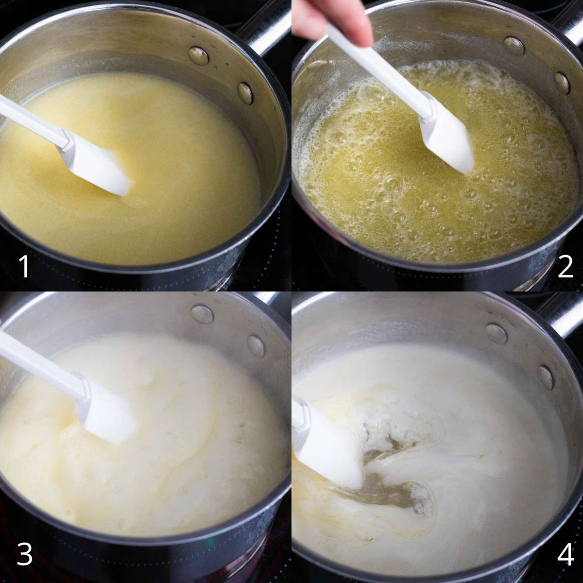 The step by step photos show the butter boiling and foaming.