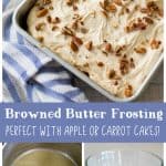 A cake with frosting and chopped pecans