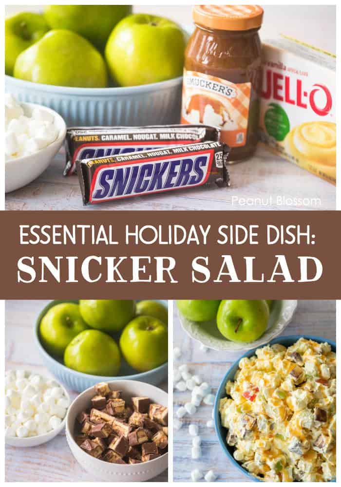 Snicker Salad is an essential holiday side dish for Thanksgiving or Christmas. Loved by families all across the Midwest.