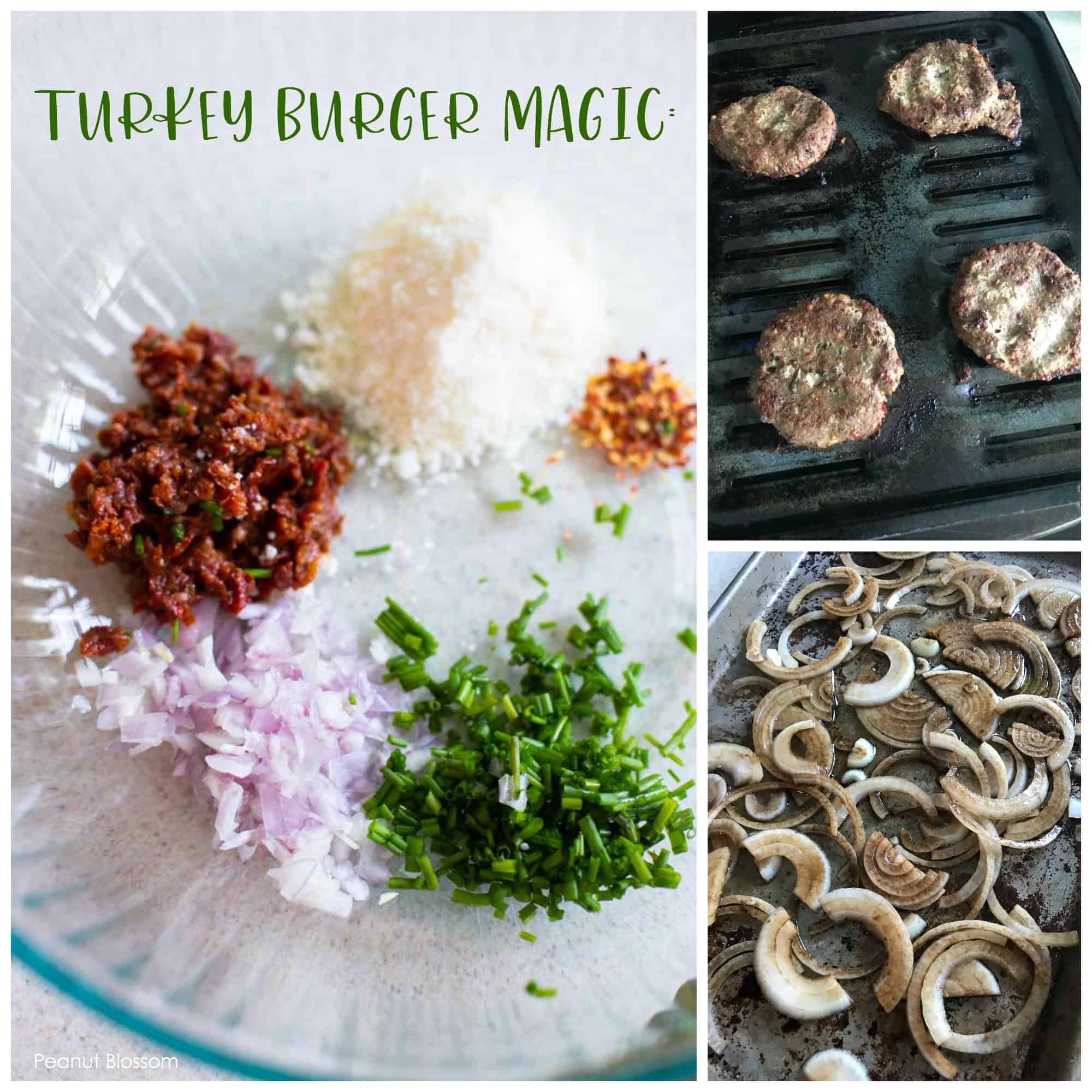 How to make the best turkey burgers in oven when you don't feel like grilling. Filled with Italian seasonings and topped with balsamic onions, tomato, and arugula, these are the most delicious turkey burgers ever.