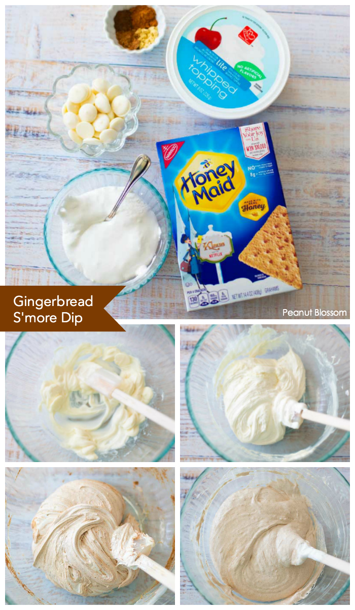 How to make Gingerbread S'more Dip for Christmas with kids.
