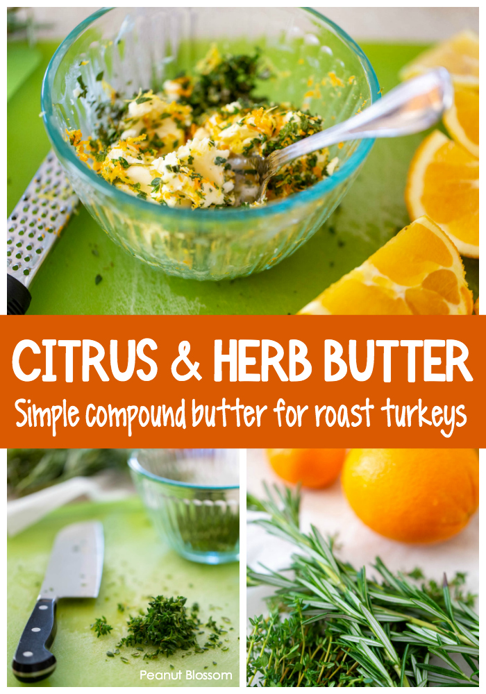 How to make an easy herb butter mix for a roast turkey.