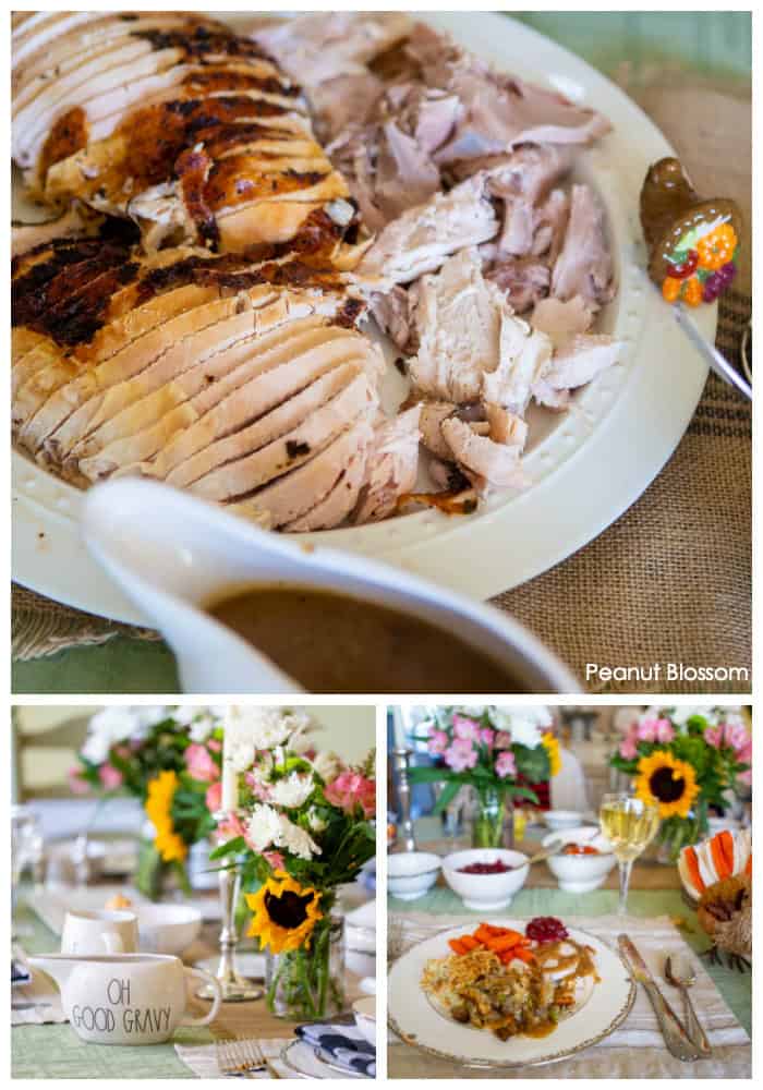 The most delicious herb butter turkey and homemade gravy for Thanksgiving.