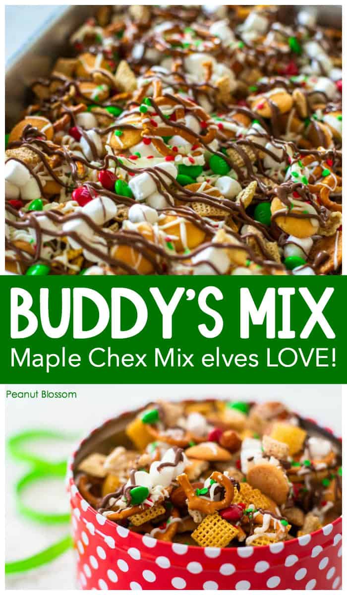 Buddy's Mix: Maple Chex Mix for Christmas that elves LOVE! 