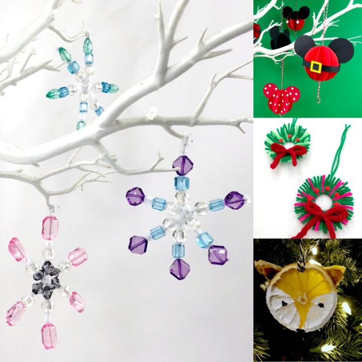 A photo collage shows several homemade ornament ideas.