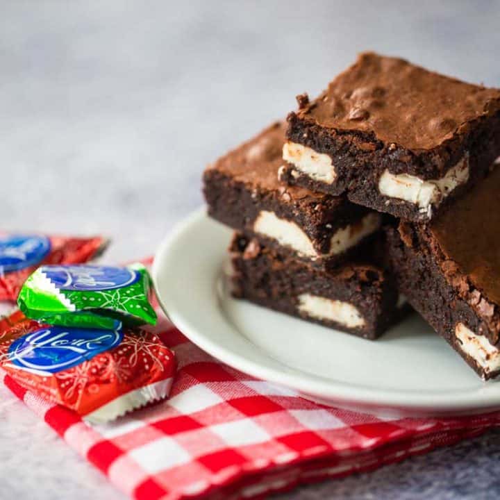 Easy peppermint patty brownies little bakers love to serve Peanut Blossom