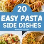 The photo collage shows five pasta recipes you can serve as a side dish.