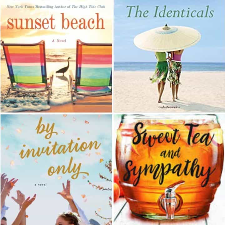 A collage of fun beach reads for summer.