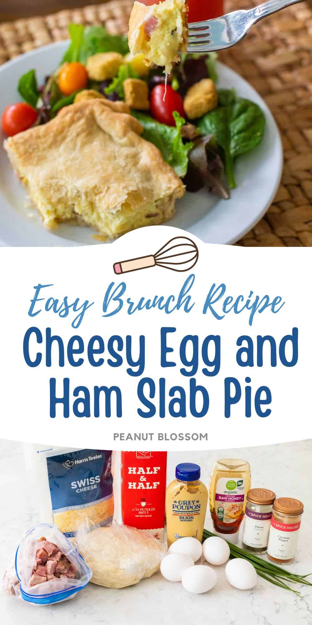 The egg and ham pie i on a plate next to a small green salad.