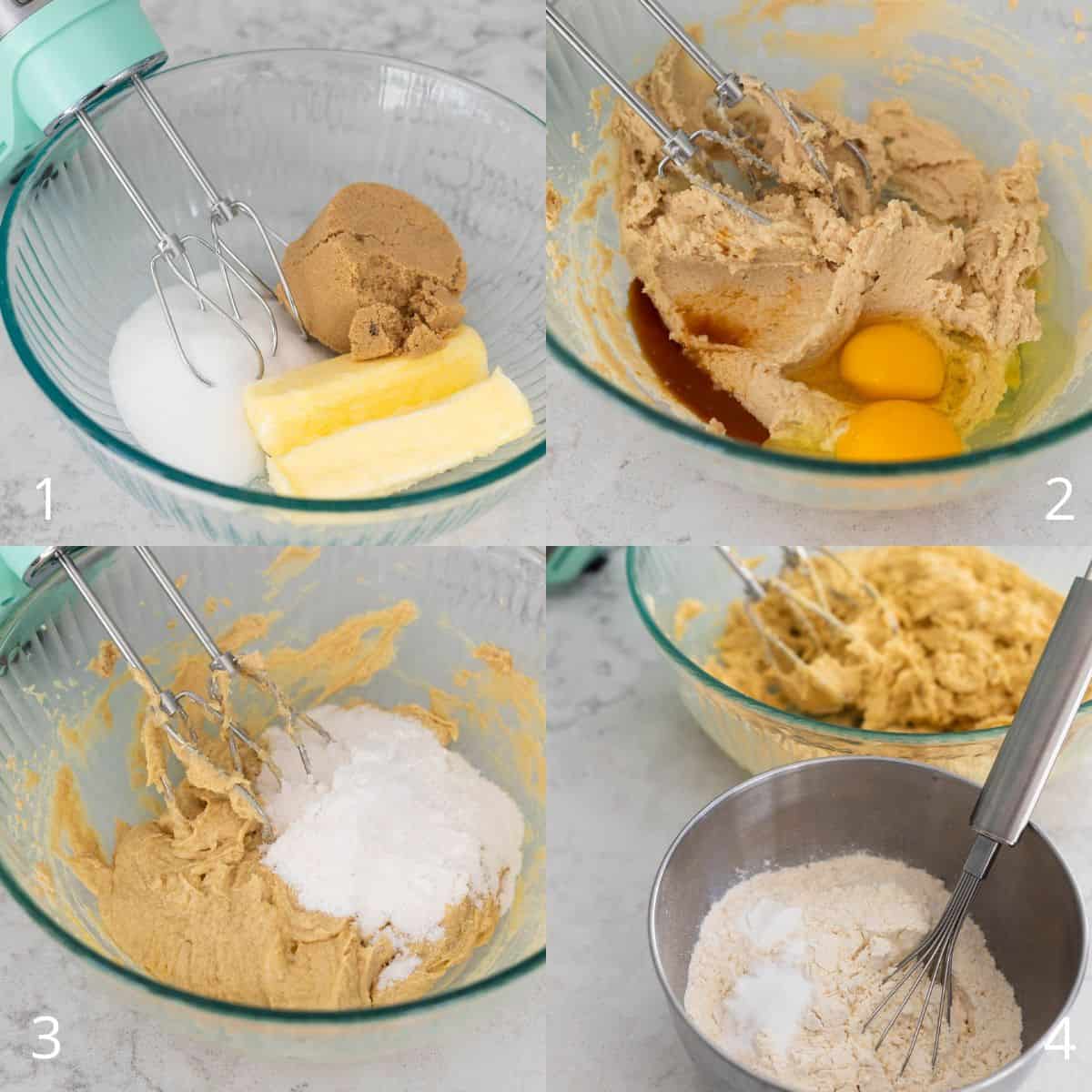 The step by step photos show how to make the cookie dough.