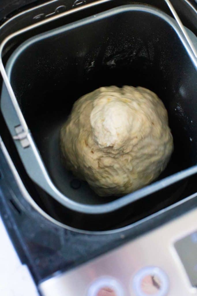 The right consistency for pizza dough in a bread maker.