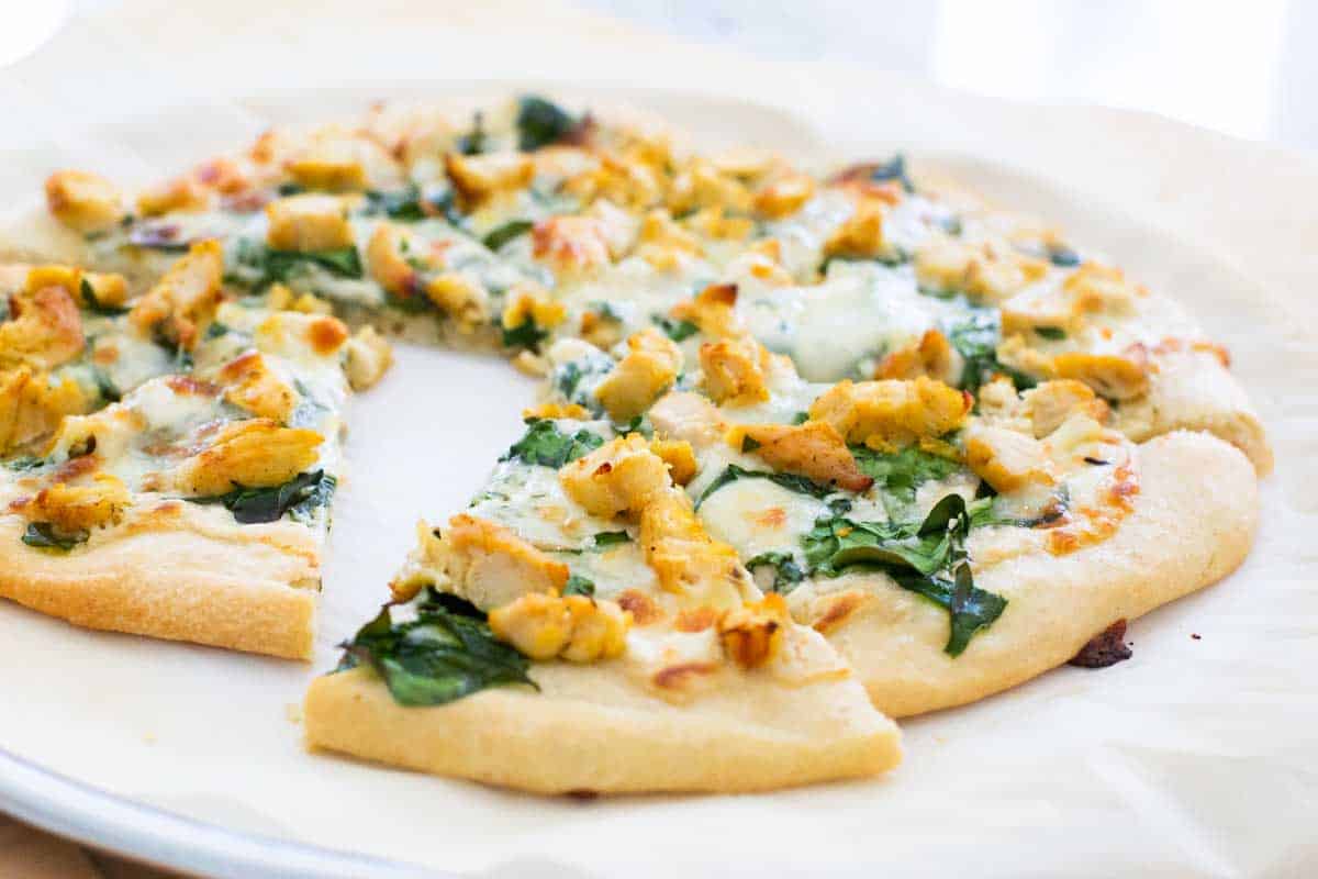 Chicken Spinach Alfredo Pizza Peanut Blossom