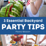 A graphic shows images from the backyard party for Pinterest.