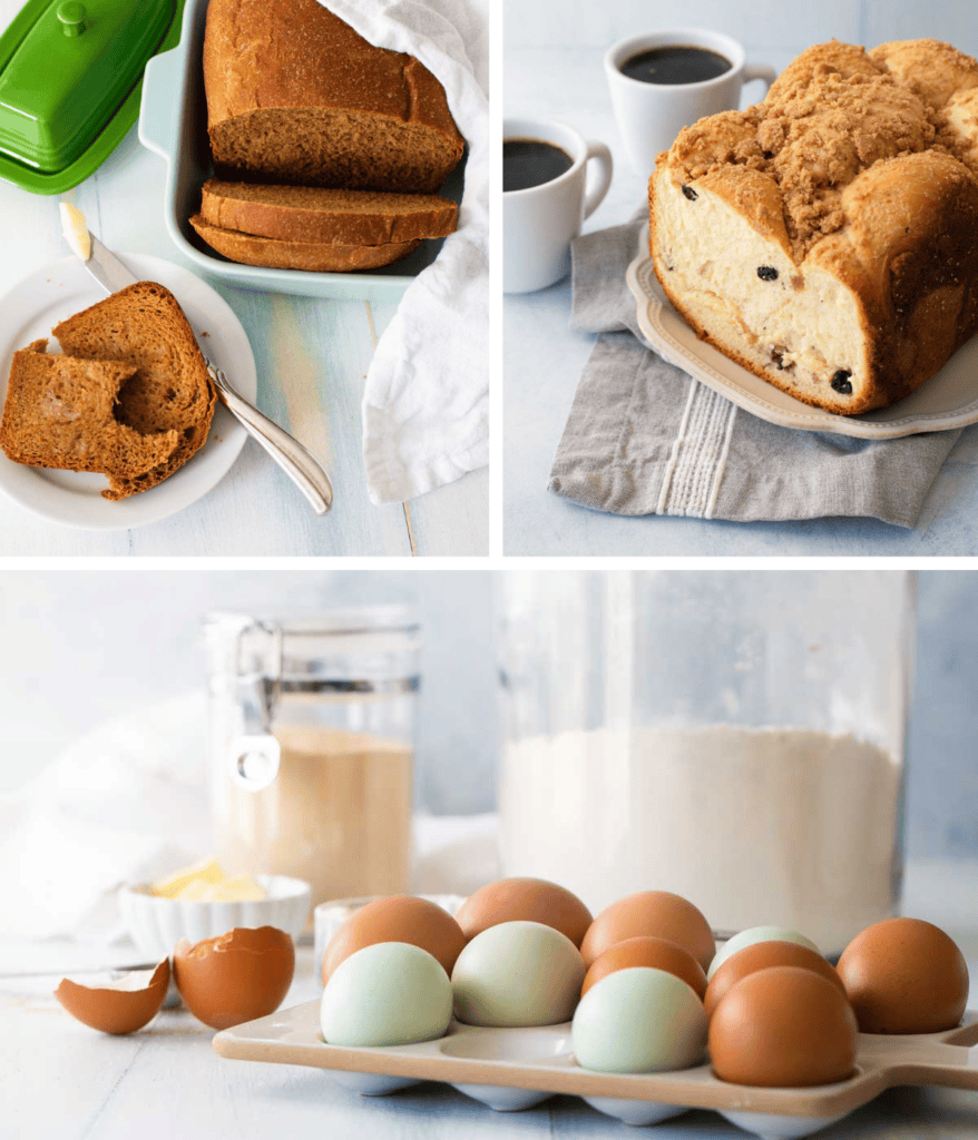 A collage of photos from The Ultimate Bread Machine Cookbook