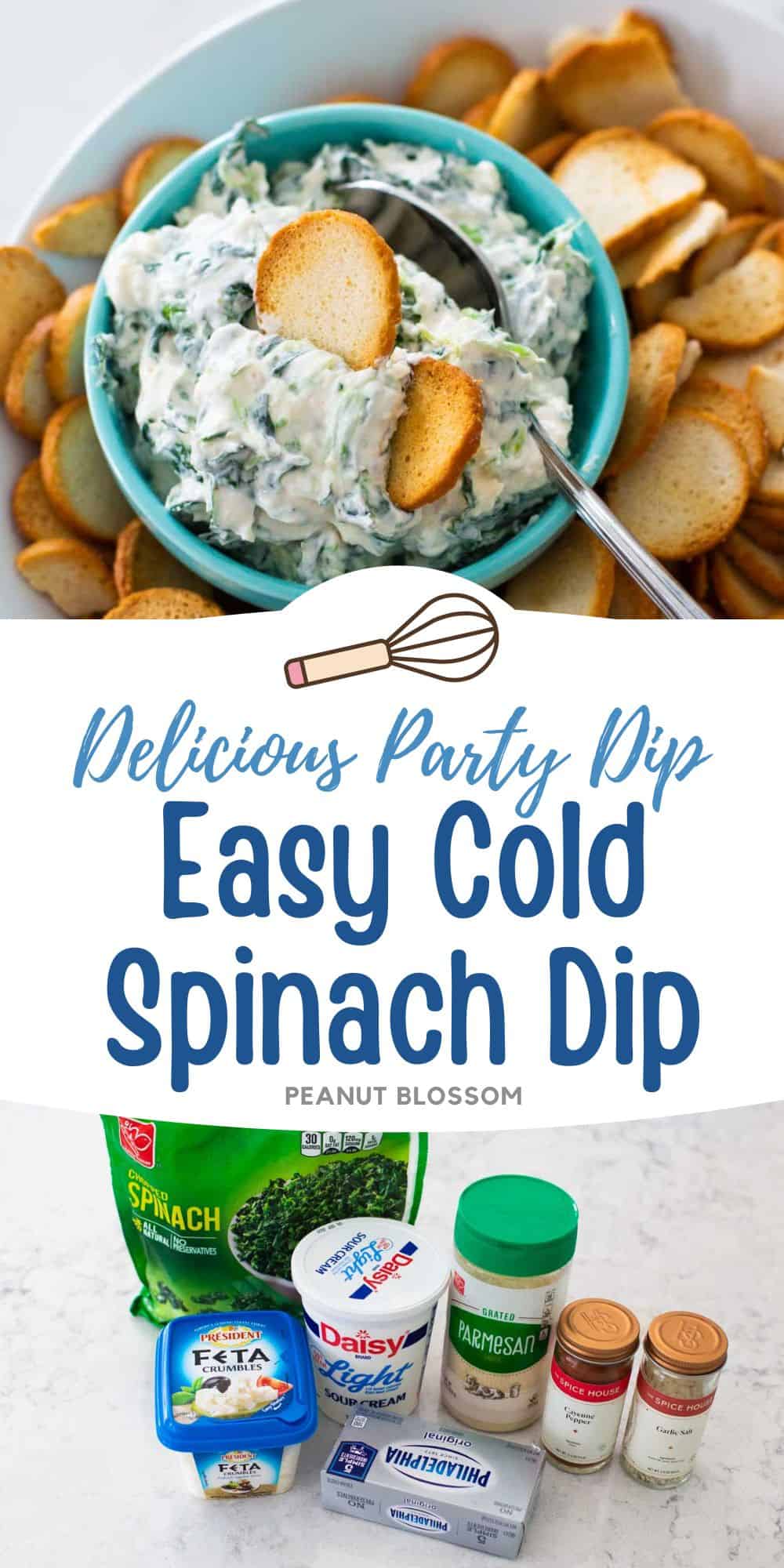 The bowl of dip with bagel chips for dipping next to the ingredients needed to make it.