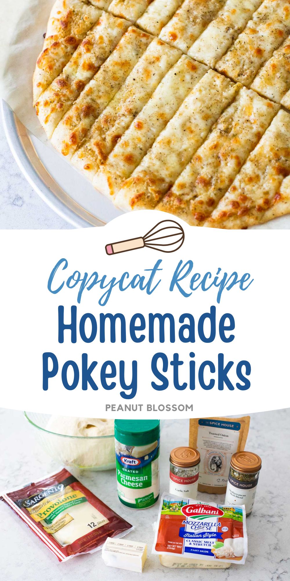 The sliced pokey sticks are ready to serve. The second photo shows the ingredients needed to make them.