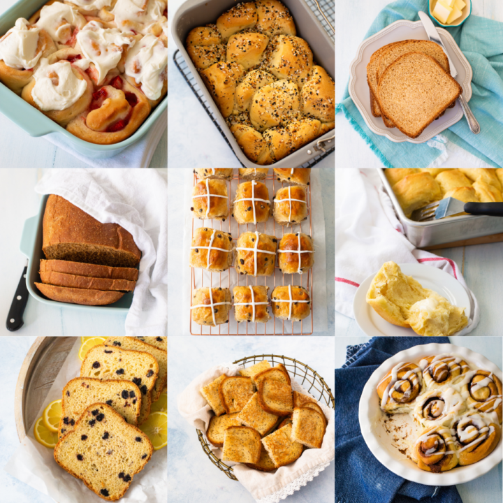 A photo collage shows the variety of recipes that can be made in a bread maker.