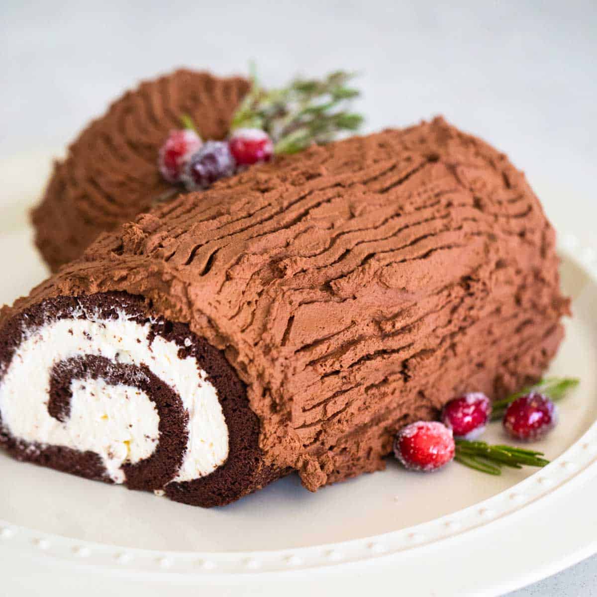 Best Yule Log Recipe - How to Make a Chocolate Yule Log Cake