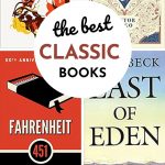 Collage of four books with text the best classic books: 15 classic novels to reread.