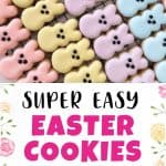 A photo collage show several easy Easter cookie designs.