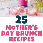 A photo collage shows fresh flowers and candles on a brunch table with sample recipe photos below.