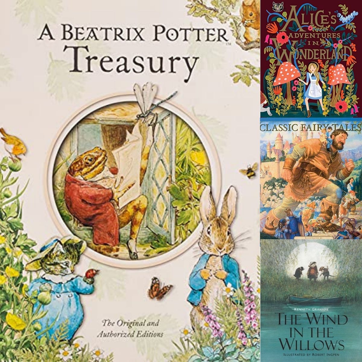 A photo collage shows several best classic books for kids.