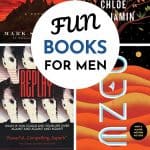 A collage of 4 photos that husbands and wives will both enjoy reading together
