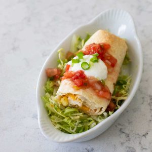 Air Fryer Chimichangas with Spicy Queso