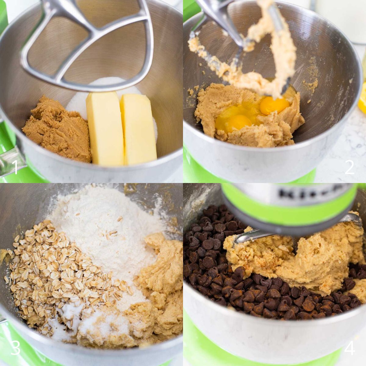 The step by step photos show how to make the cookie dough.