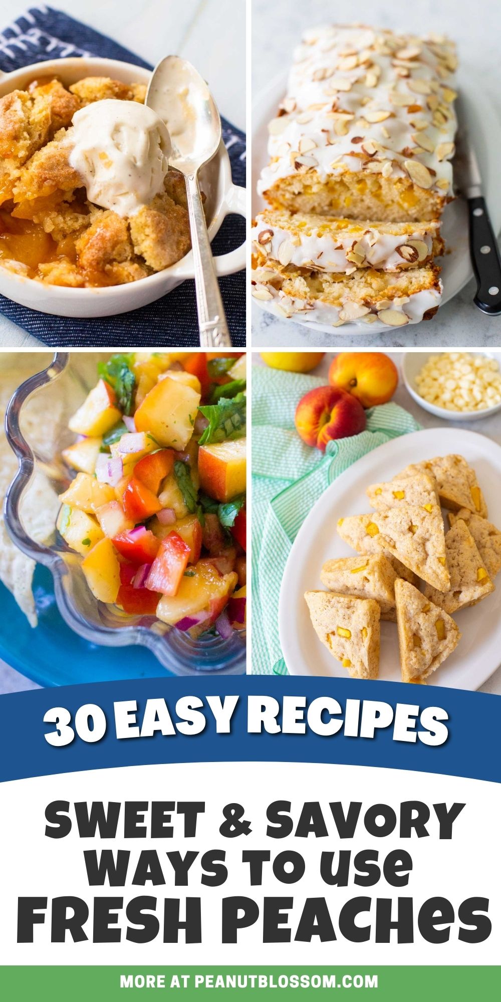 A photo collage shows several of the best fresh peach recipes.