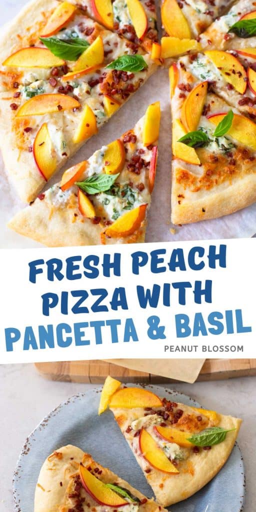 Fresh Peach Pizza with Pancetta Peanut Blossom