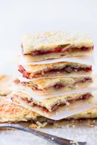 A pile of raspberry rugelach bars